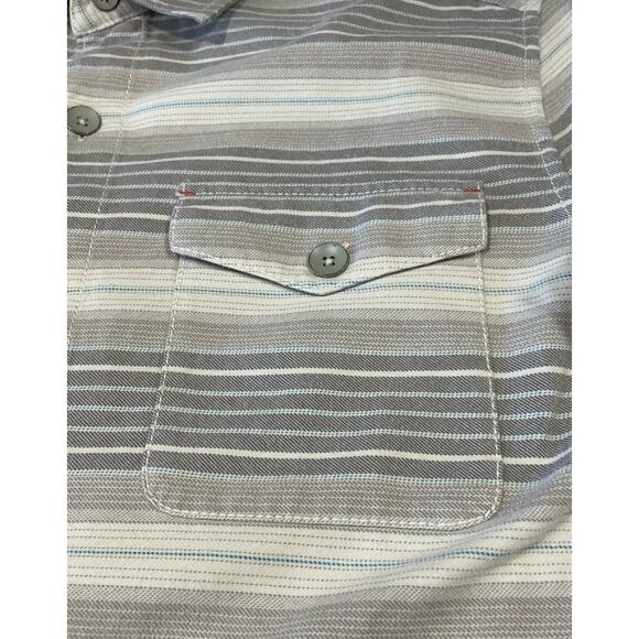 Tommy Bahama Relax Island Modern Fit Striped Men’s Shirt Sz Medium Cream/Brown - Picture 8 of 15
